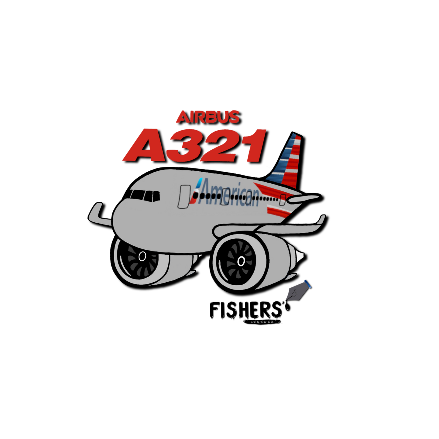 American Airlines A321 Sticker