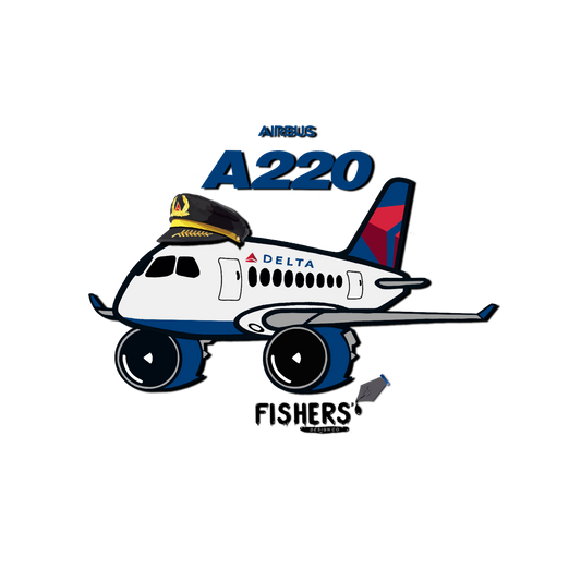 Delta Airlines A220 (with hat) Sticker