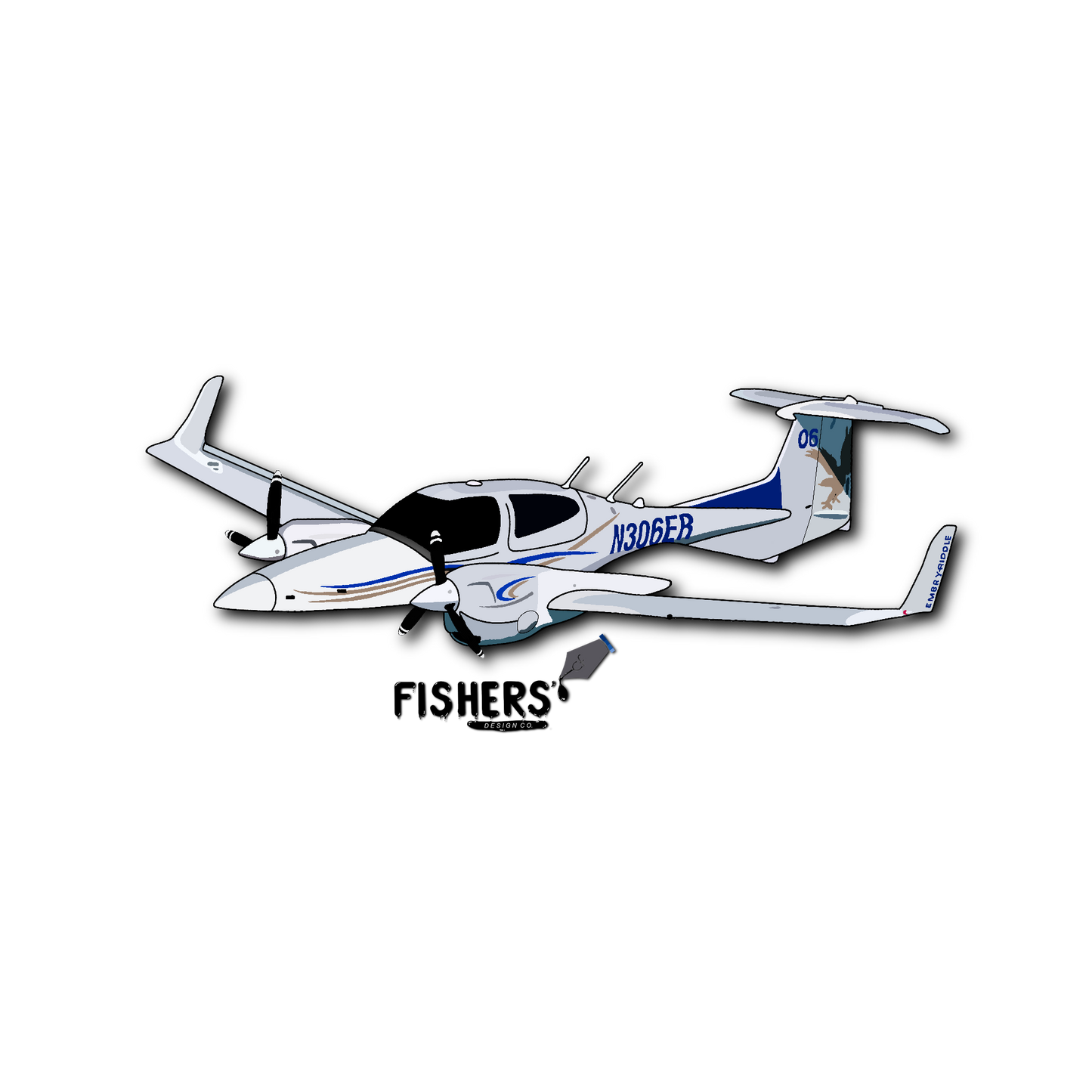Embry-Riddle Diamond DA-42 Sticker
