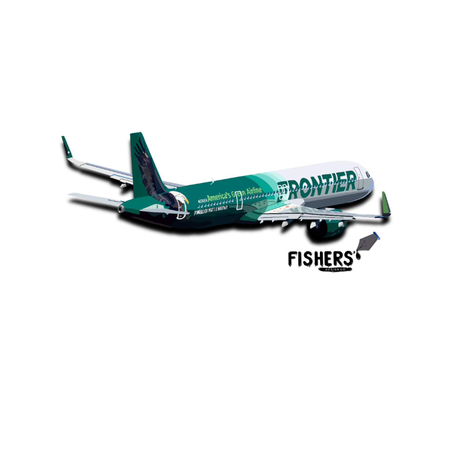 Frontier A321 NEO Flying Sticker