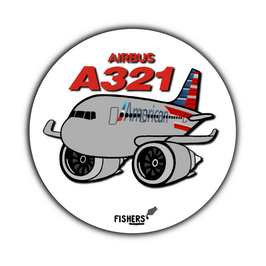 American Airlines A321 3" Cartoon Airline Sticker!