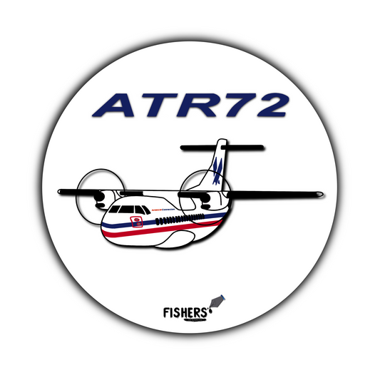 American Connection ATR - 72 3" Circular Cartoon Sticker!