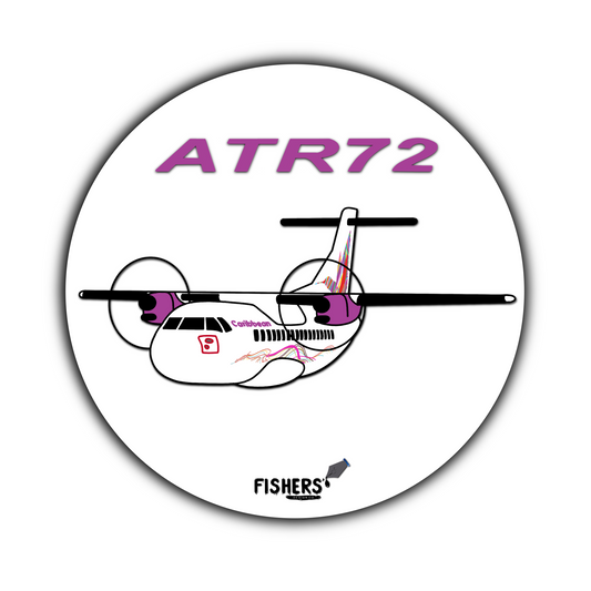 Caribbean Airlines ATR-72 3" Circular Cartoon Airline Sticker!