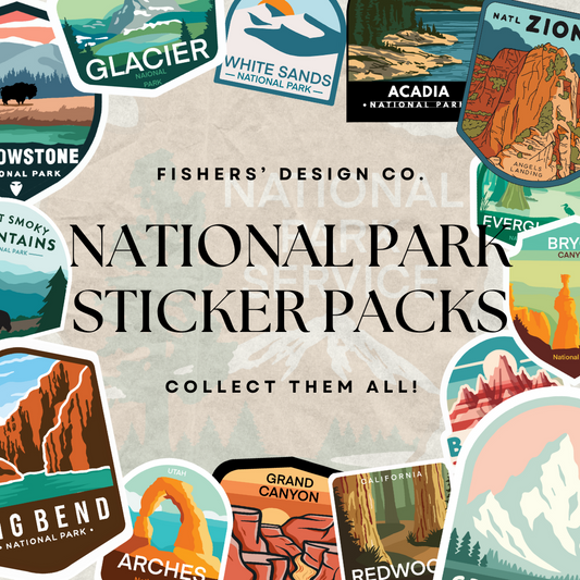 U.S.A.  1.5 Inch National Park Sticker Pack