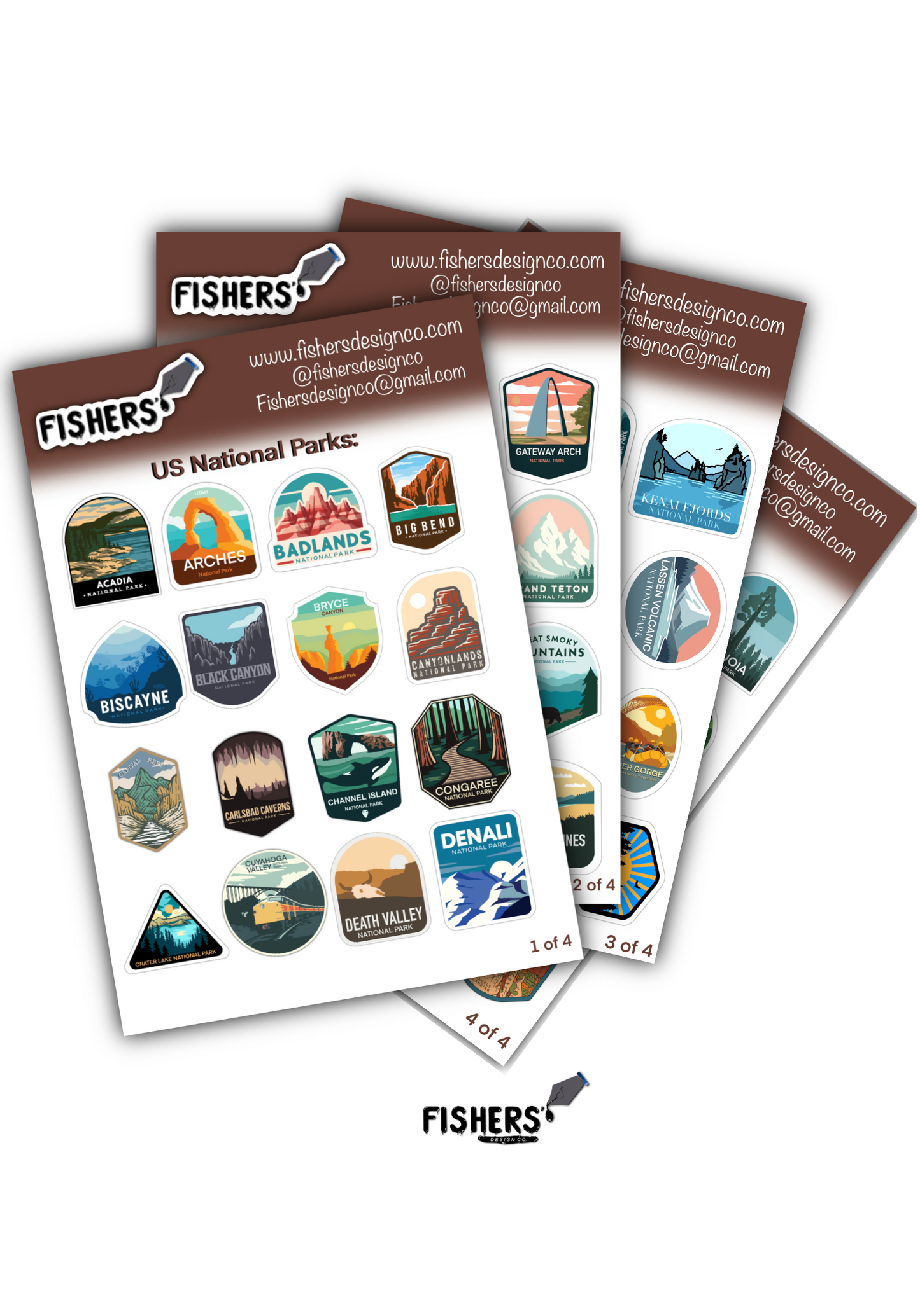 USA National Park Sticker Book! - 63 Stickers