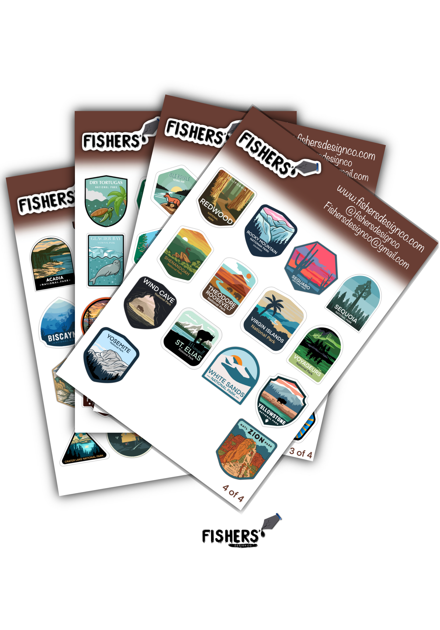 USA National Park Sticker Book! - 63 Stickers