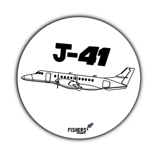J-41 Aircraft 3" Circular Cartoon Sticker!