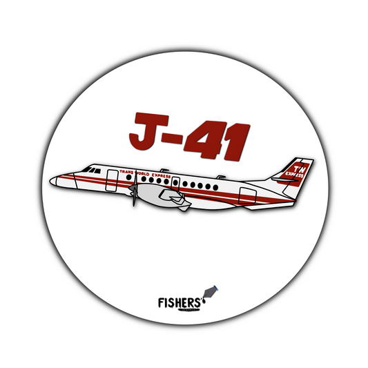 Trans World Express J-41 3" Circular Cartoon Airline Sticker!