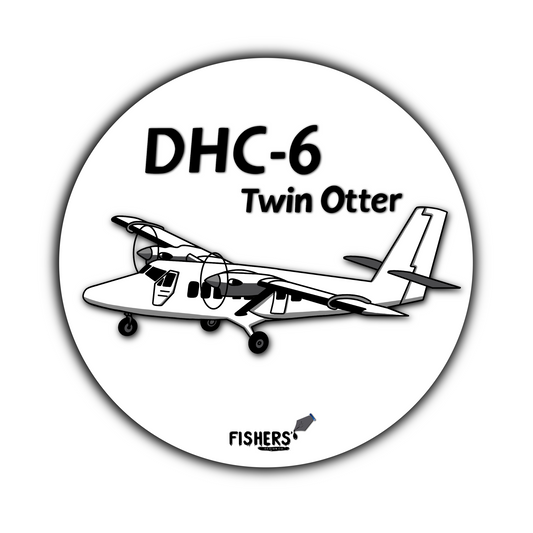 DHC-6 Twin Otter 3" Circular Cartoon Airline Sticker!
