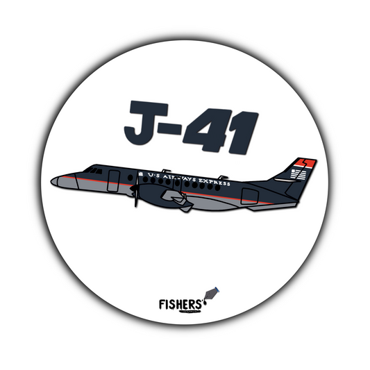 United Airways J-41 3" Circular Cartoon Airline Sticker!
